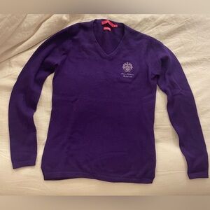 Peter Millar - Purple Cashmere V-Neck Sweater – Trump National Bedminster - NWOT